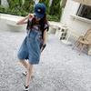 Fashion Casual Style Girls Shorts Summer Soft Denim Overalls Shorts Korean Medium Large Children's Denim All-match Shorts
