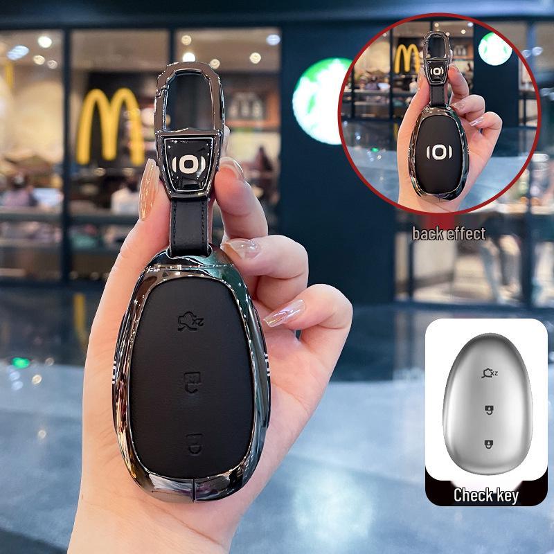 Compatible Key Cover for Changan Qiyuan Q05 - 24 Models, Includes A05/A06/A07, Metal Shell 125MAX Remote Control Key Shell.