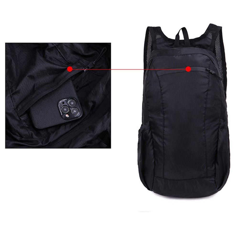 Polyester Camping Backpack Zipper Foldable Travel Bag Simple Sports Backpack  Men