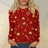 Women's Fashion Casual Christmas Printed Round Neck Long Sleeve Pullover Top