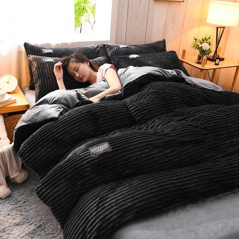 Solid Color Velvet Duvet Cover Winter Warmth Thick Bedding Set Double Quilt Cover Twin Queen King Comforter Cover