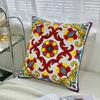 Faunus Peach Skin Retro Floral Cushion Cover 2D Print Suzani Style Decorative Pillowcase For Sofa Boho Home Decor Pillow Case