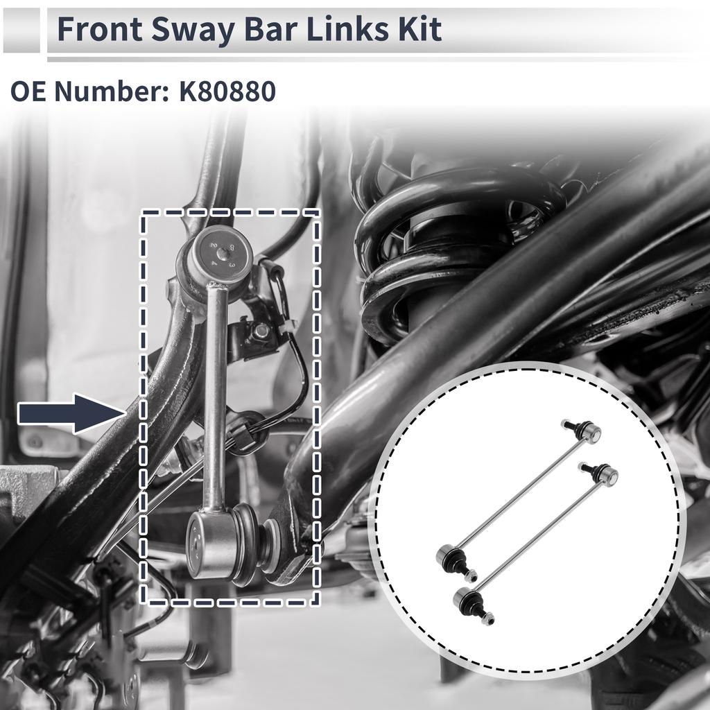 X Autohaux Front Stabilizer Bar Links No Bushing for VOLVO C30 2007 - 2013 No.K80880 2 Pcs