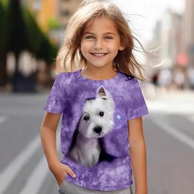 Kids T-shirt Fashionable and High Quality Love Multi Dog Animal Pattern Children's Women's Short Sleeved T-shirts
