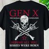 Gen X Totenkopf Grafik T-Shirt Unisex Vintage Punk Rock Stil Retro Print Lässiges Streetwear T-Shirt