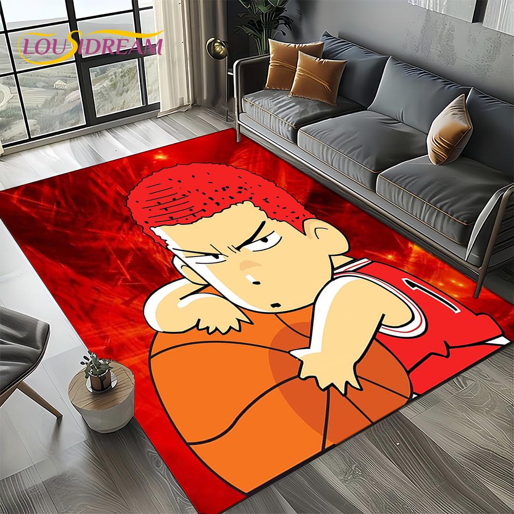2025 New Cartoon Slam Dunk Anime Basketball Carpet Rug for Bedroom Living Room Home Sofa Decoration,kid Play Decor Floor Mat