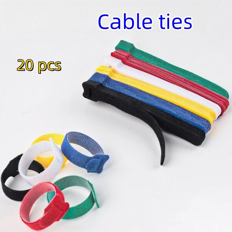 

20 pcs Cable ties, Hook and loop fasteners, Data cable ties 20 pcs