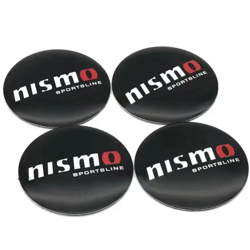 CNENFU1 4Pcs/Set Car Styling Aluminum Metal Wheel Center Hub Caps Badge Sticker For Nissan X-trail RogueQashqai Sport RogueAltima Versa