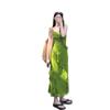 2026 new summer new lotus leaf edge green floral suspender dress women's summer Sanya seaside slim dress