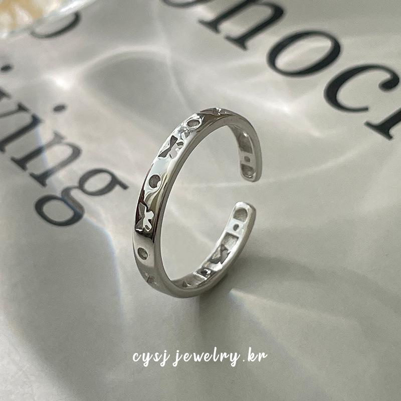 Cui Yan S925 Sterling Silver Korean-Style Bow Ring for Women - Adjustable, Stackable, Japanese Sweet Ins Style Open Adjustable