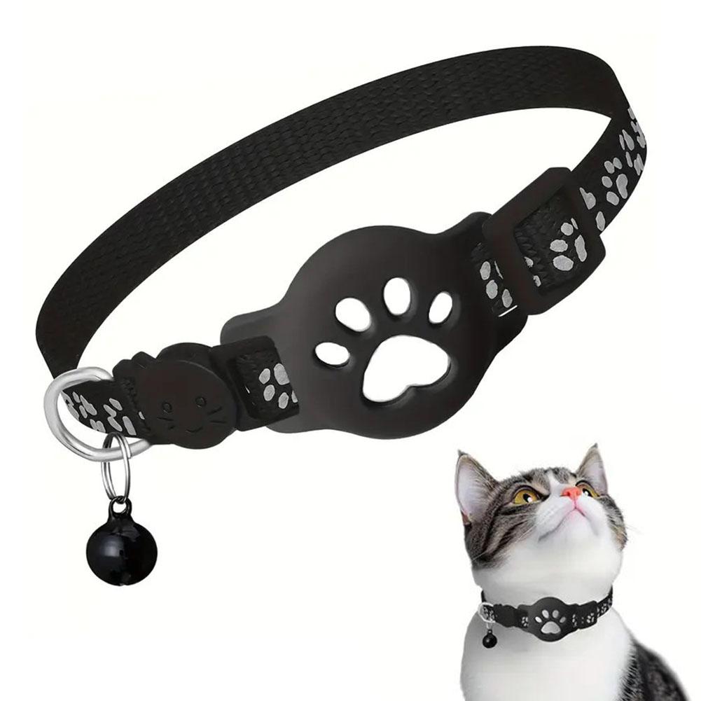 Cat Locator Collar Lightweight Adjustable Real Time GPS Tracking Outside Reflective Strips For Night Safety Enhance Pet Safety