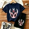 Ritter Schädel Lustig Bedruckt 15 Farben Outdoor Street Herren T-Shirt und Shorts 2-teiliges Set Sommer Haus Lässiges Outfit Herren und Damen Sport Set