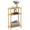 Bamboo Side Table, 3-Tier Slim End Table, Nordic Style, for Living Room, Bedroom, Office, Tool-Free Assembly, Natural Wood Finish