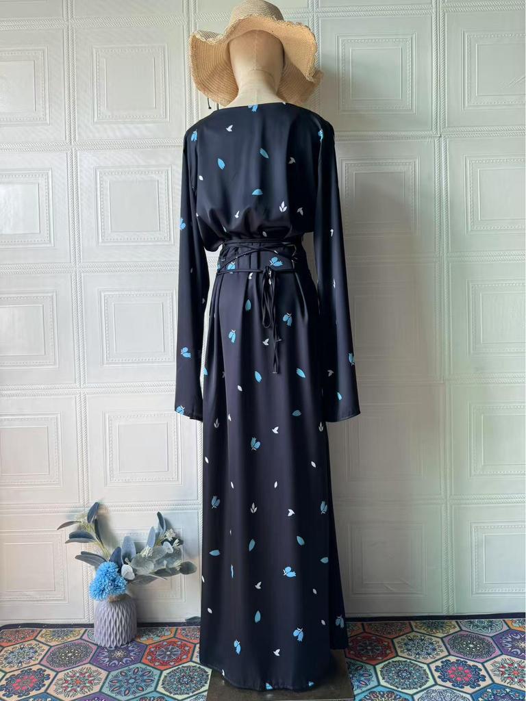 Elegant Long Sleeve V-Neck Dress - Beautiful, Sexy, Smooth, European and American Style (2025 Collection)