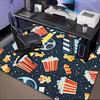 1PC Custom Name Movie Night Theme Floor Mat Ideal for Living Room, Game Rooms, Office, Bedroom Floor Mat Playful Design
