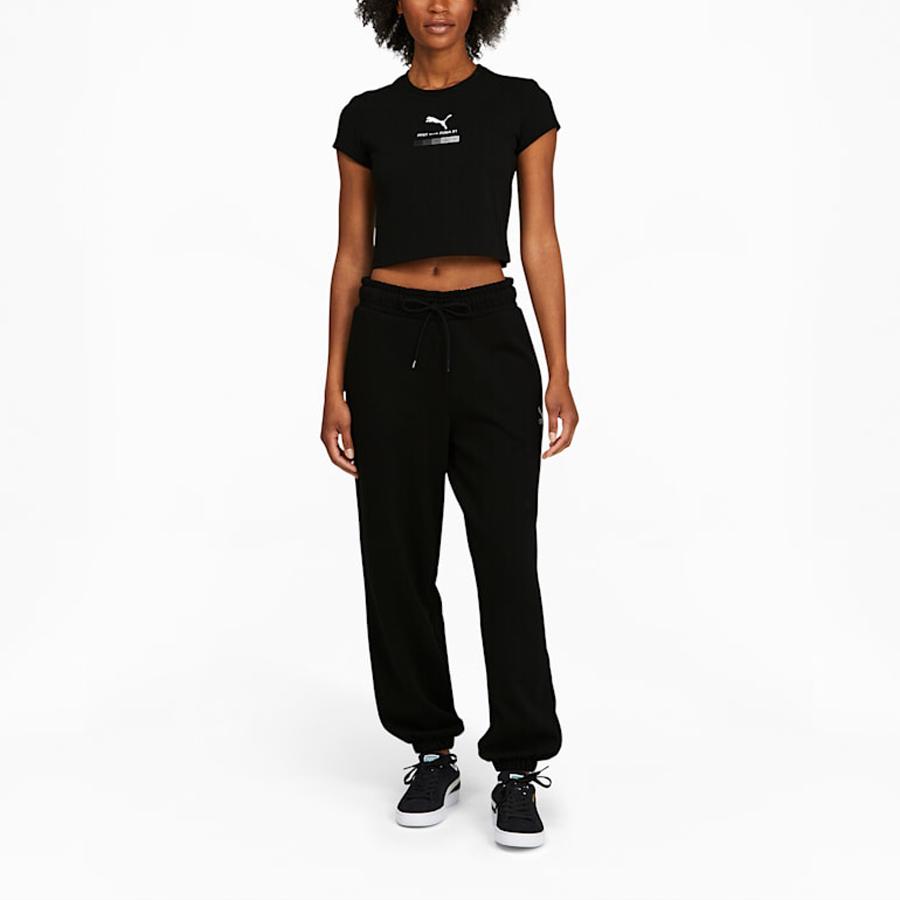 Puma X Felipe Pantone Collaboration Casual Printed Short Sleeve T-Shirt Women Tops Black 530392-01