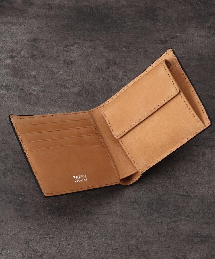 Takeo Kikuchi Soft Natural Mini Mesh Leather Bifold Yellow 07001520 & Wallet, Men's, (532),