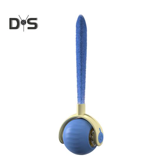 

Интерактивная игрушка-мяч для кошек, перезаряжаемый через USB, автоматический движущийся мяч с плюшевым хвостом, умная головоломка для домашних животных для занятий спортом в помещении, снятия стресса синий