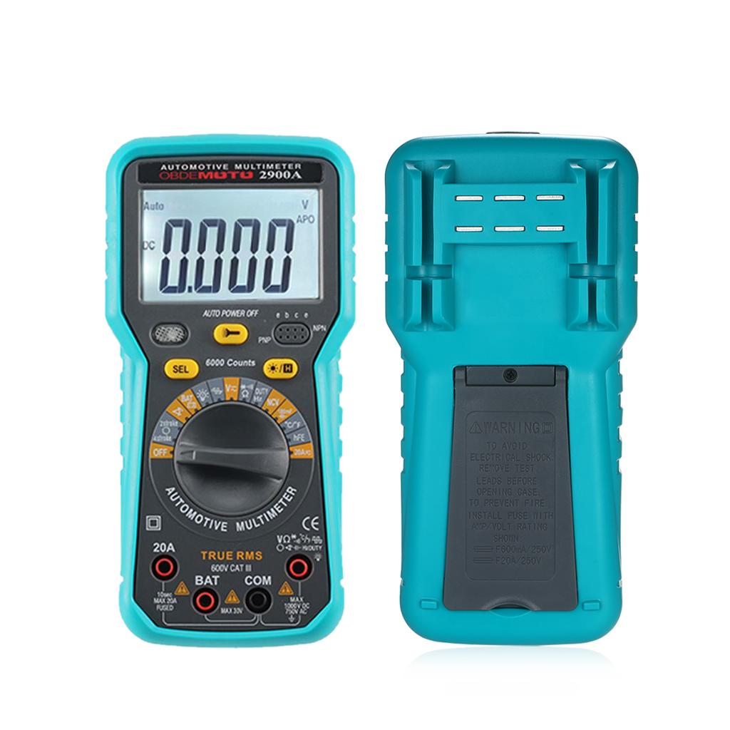 6000 Count LCD Digital Automotive Multimeter True RMS Universal Tester with Flashlight
