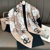 90CM Large Square Scarf Women Silk Feel Twill Neck Scarf Spring Autumn Fashion Shawl Wrap Decorative Outerwear