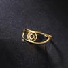 Dreamtimes Star of David Rings Stainless Steel Adjustable Open Rings Hexagram Je Ring FaithHeart Jewelry for Women Mens