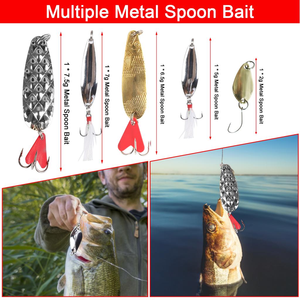 78pcs Fishing Lures Kit for Bass Trout Salmon Fishing Accessories Tackle Tool Fishing Baits Swivels