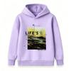 Kids Boys Girls Pullover Hoodie, Retro Life's What You Make It Letter Graphic Casual Long Sleeve Soft Hooded Sweatshirt for Daily Wear, Fall Winter Wa