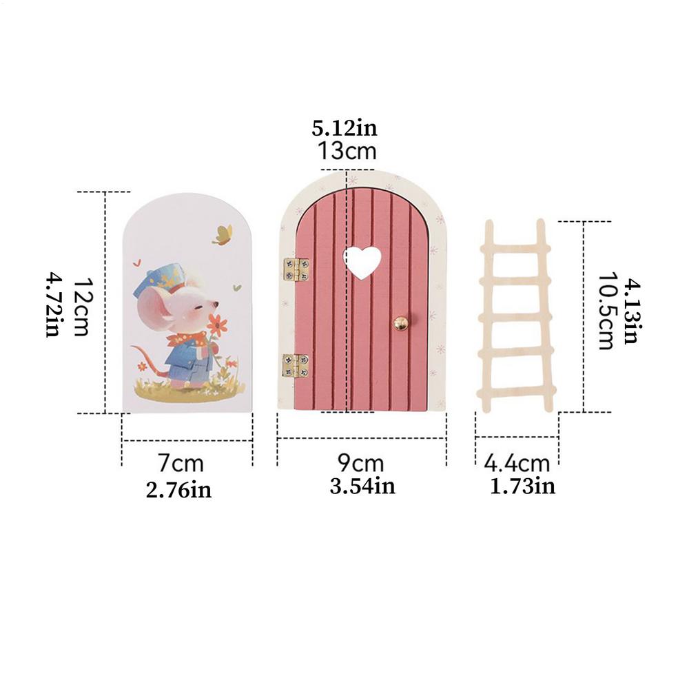 Fairy Door for Wall Wood Cartoon Fairy House Door Holiday Party Supplies for Thanksgiving Birthday School Room Offices Dormitory