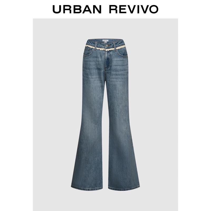 

Женские джинсы клеш UR, вышитое кружево, осень 2025 30