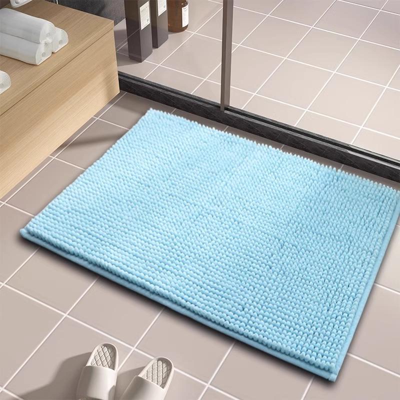 Chenille Bath Mat Non-Slip Backing Plush Soft Absorbent Rug for Bedroom Bathroom Entryway Machine Washable Home Decor