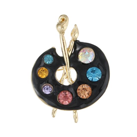 Enamel Fine Workmanship Shiny High Gloss Geometric Decoration Rust-resistant Exquisite Draw Palette Brooch