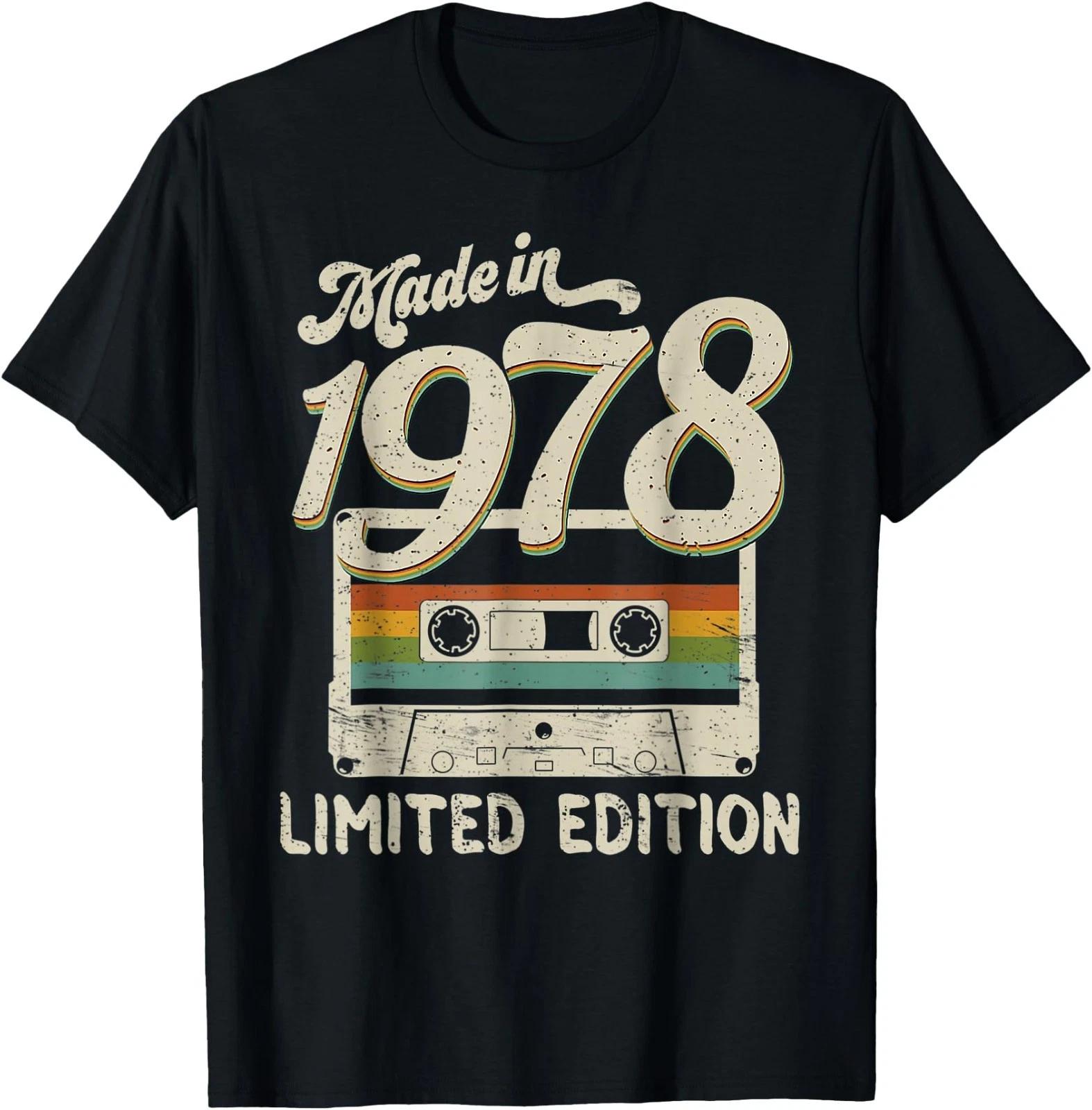Made in 1978 Limited Edition 43rd Birthday Vintage Cassette T-Shirt 2XL