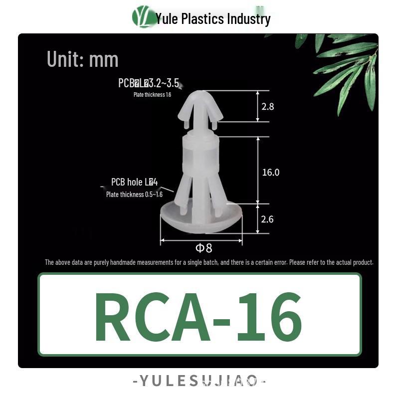 Single RCA 5-16 Pin Plastic Rivet Standoff Nylon Insulator Column - White