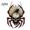 Tiffany Style Stained Glass Effect Halloween Wind Chime Skull Spider Suncatcher, Double Side Printed Acrylic Window Hanging Ornaments Ornament,