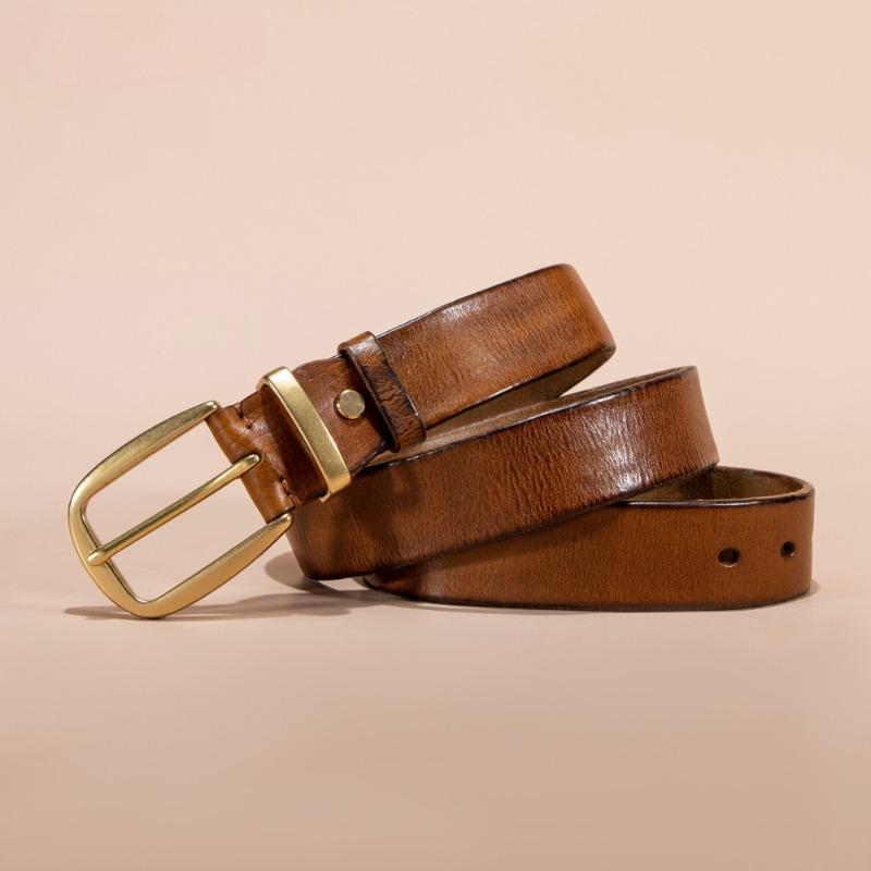 New First-layer Men's Leather Pin Buckle Men's Cowhide Casual Retro Belt