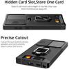 Armor Shockproof Case for Samsung  S25 S24FE Ultra Plus S24FE A16 A55 A06 Ring Stand Slide Camera Lens Card Solt Wallet Cover