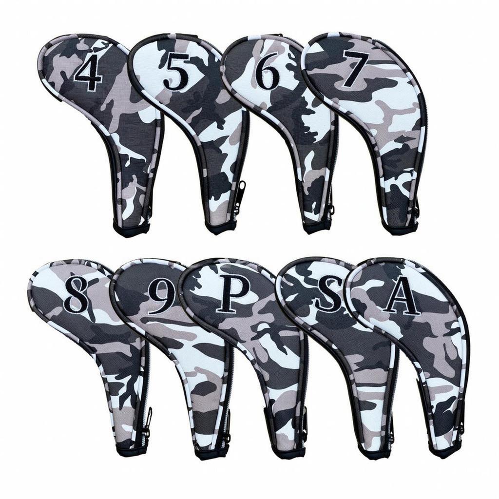 9 Pieces Tough Golf Iron Headcover with Zipper Waterproof