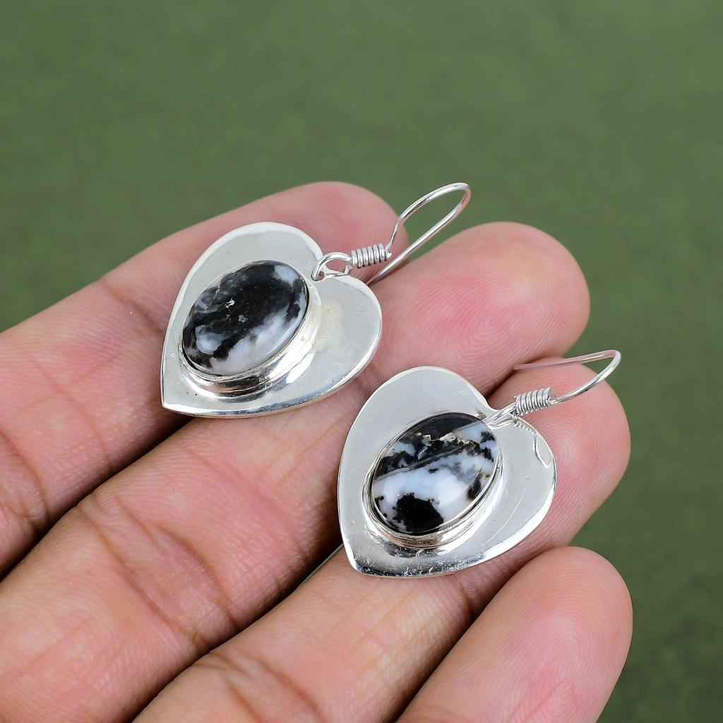 White Buffalo Turquoise Earring 925 Sterling Silver Earring Handmade Stylish Earring Gemstone Silver Jewelry Band New Earring Gifts For Mom