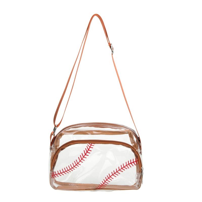Transparent PVC Zipper Stadium Youth Crossbody Bags Sports Aesthetic Women's Shoulder Bags Sweet Light Cute Clear Baseball Bag