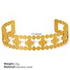 Vintage Titanium Steel Bracelet Hollow Gold Decoration