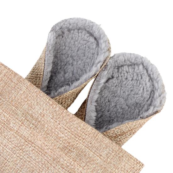 Easter Bunny Bags, Easter Burlap Gift Bags with Gift Tags Hemp Rope,