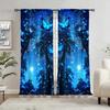 2PCS Dream Forest Night Blackout Curtains Rod Pocket Top Modern Art Polyester for Bedroom Living Room Home Decor