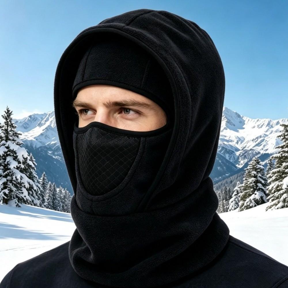 Fleece Lining Winter Balaclava Hat Thermal Insulation Face Neck Warmer Unisex Winter Outdoor Cap