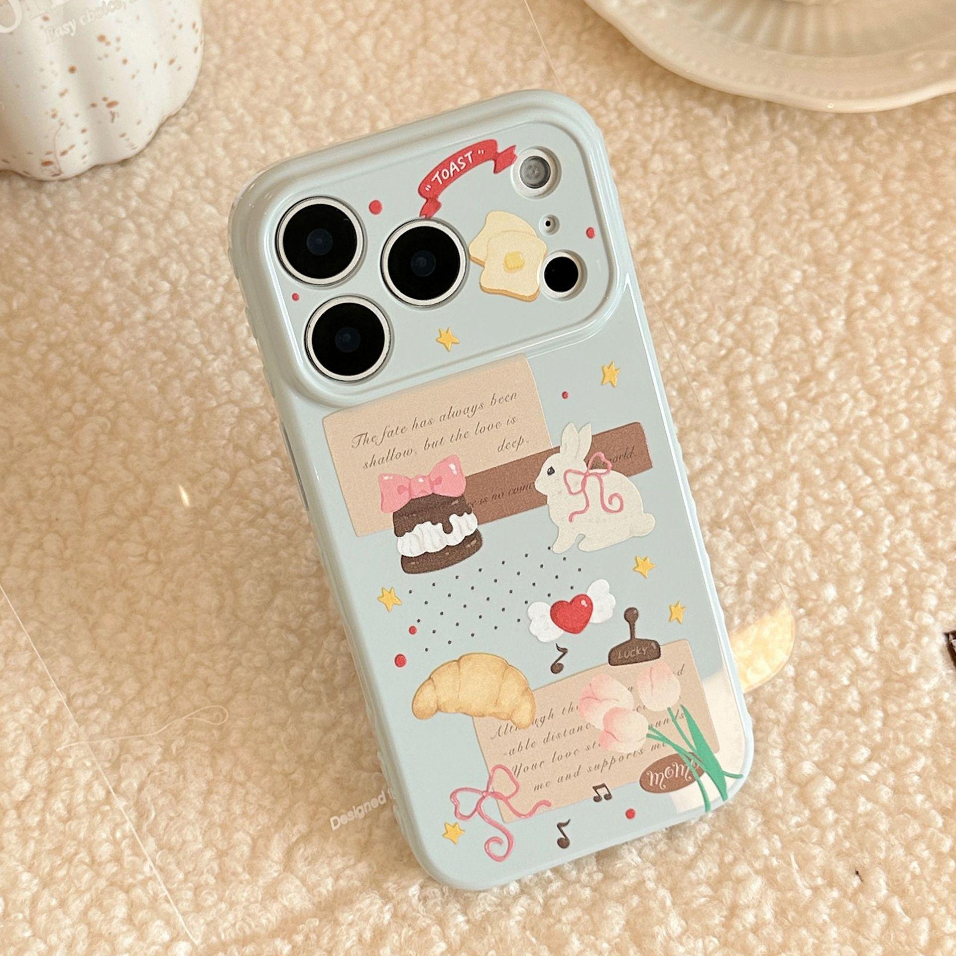 

Cute Best Friend Rabbit Collage Phone Case for iPhone 11, 13, 15, 16 Pro Max, and 17 - Gentle Style 17 Pro Max (Fine Hole)
