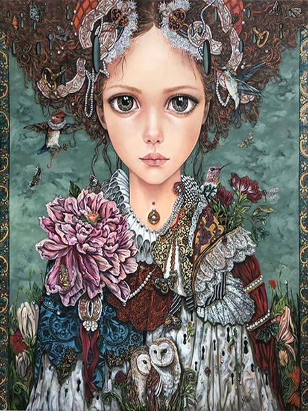 Diy 5d Full Diamond Character Embroidery Square Round Drill Flowers Butterfly Girl Cross Stitch Embroidery Handmade Hobby Gift