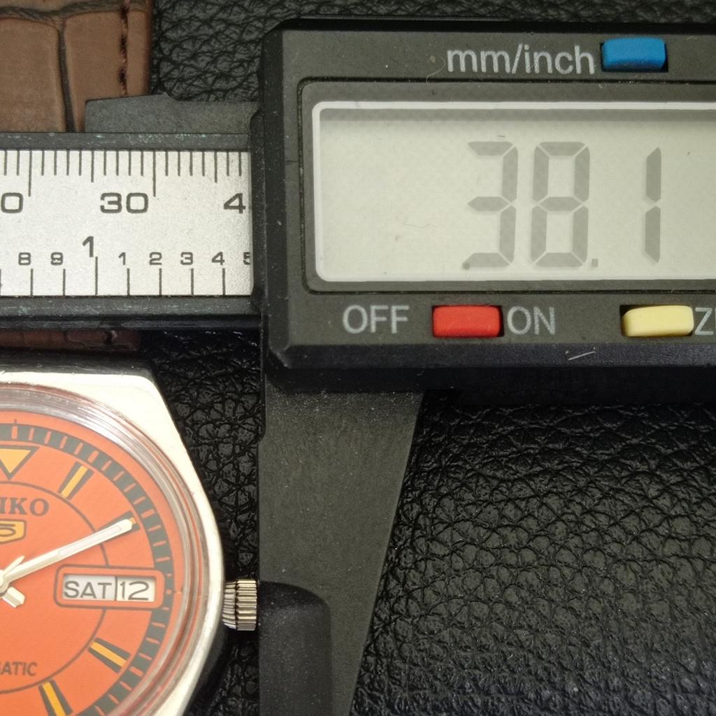 JAPAN 6309A VINTAGE SEIKO 5 AUTOMATIC MENS ORANGE COLOR DIAL WATCH a702736-1