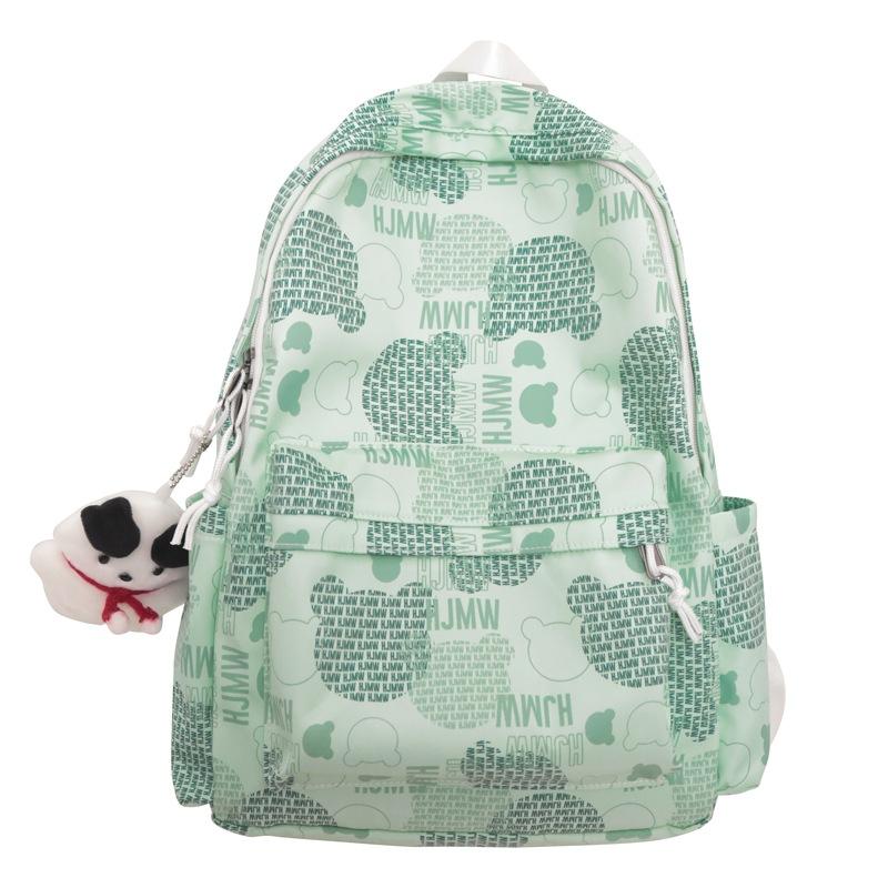 Cute graffiti bear backpack female new trendy junior high school high school student schoolbag large capacity nylon casual backpack