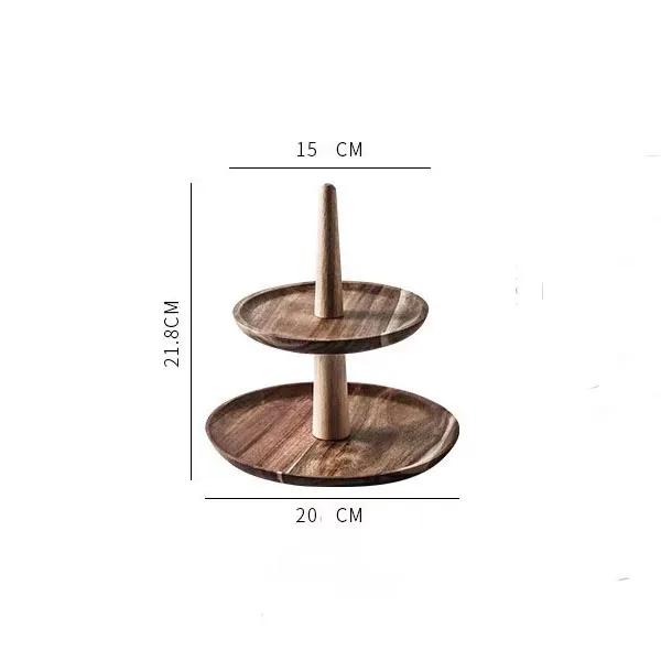 1pcs Wooden Cake Stand 3 floors Tall Tray Cake Display Tray Fruit Plate Tableware Dinner Stands Dessert Restaurant Buffet Plate
