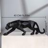 Panther Statue Animal Figurine Abstract Geometric Style Resin Leopard Sculpture Home Office Desktop Decoration Crafts