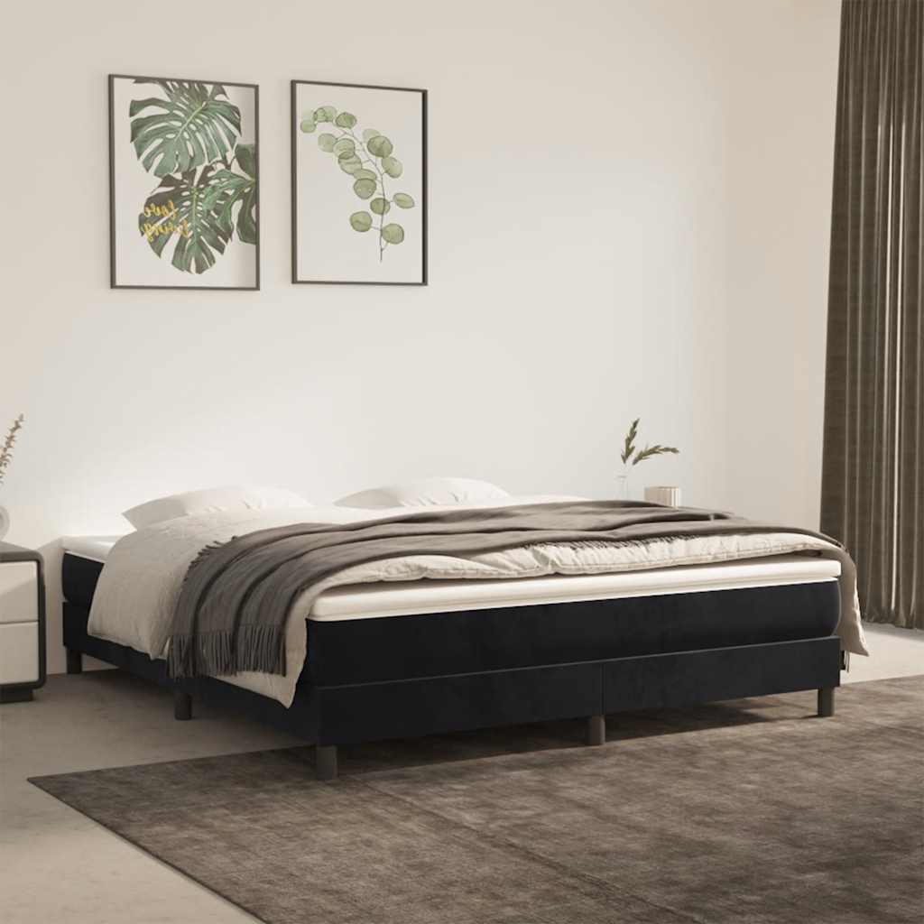 Vidaxl Materac Kieszeniowy, Czarny, 160X210X20 Cm, Aksamit